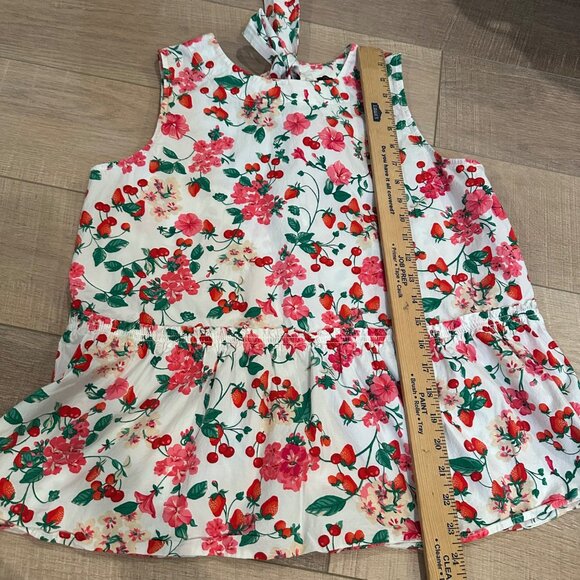 ANN TAYLOR WOMENS LARGE STRAWBERRY LARGE RED & WHITE SHIRT BLOUSE - Picture 10 of 10